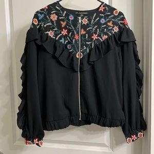 Floral embroidery jacket new with tags